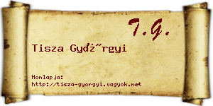 Tisza Györgyi névjegykártya